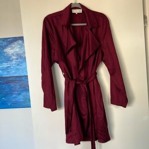 Anthropologie light jacket in burgundy